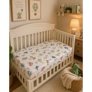 Pottery Barn Kids Dr‎ Seuss Alphabet Crib Fitted Sheet Organic Cotton White